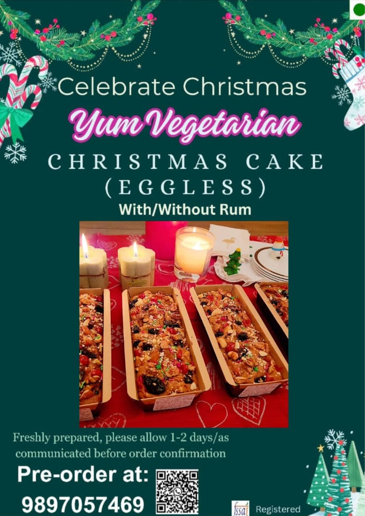 Eggless Christmas fruit cakes