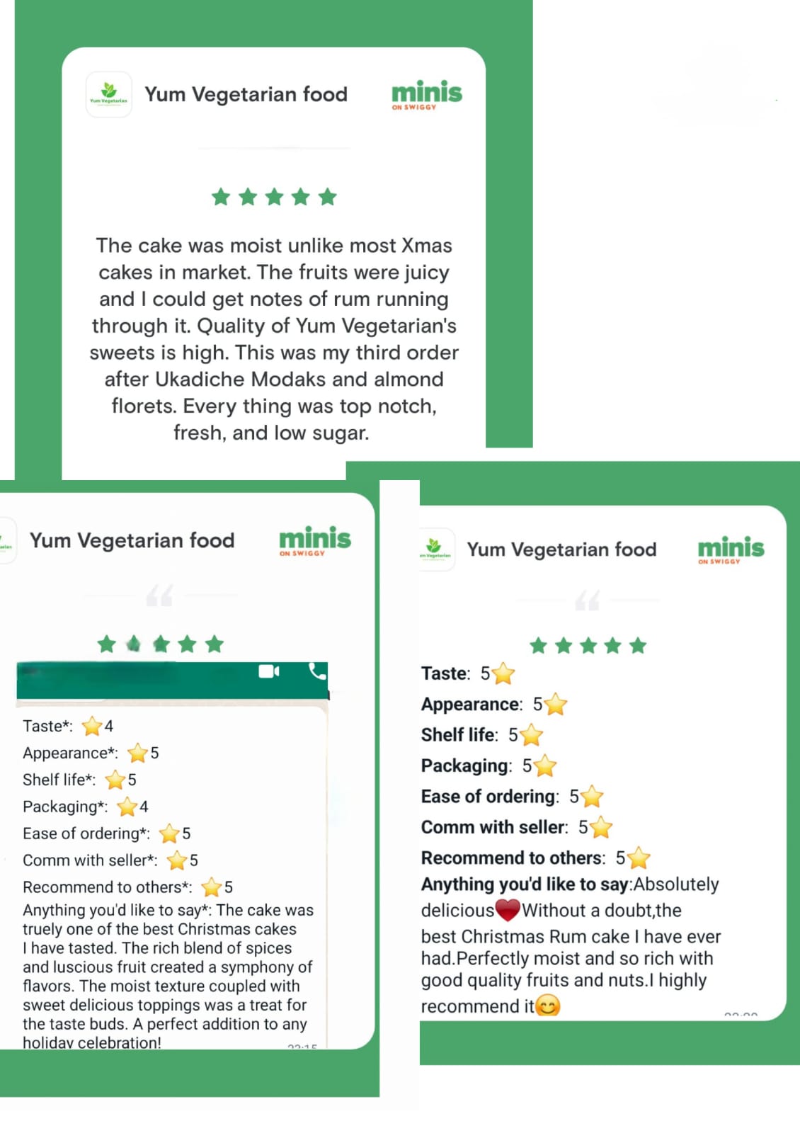 Eggless Christmas fruit cakes