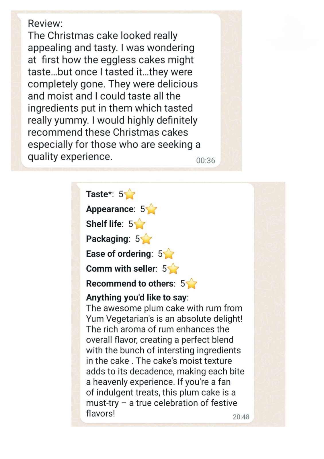 Eggless Christmas fruit cakes